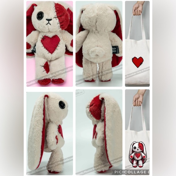 LAST DAY! BNIB GENUINE PLUSHIE DREADFUL LOVE RABBIT AND MATCHING TOTE - Picture 11 of 16